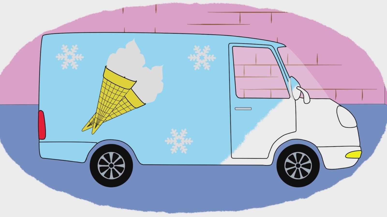 Раскраска фургон мороженое